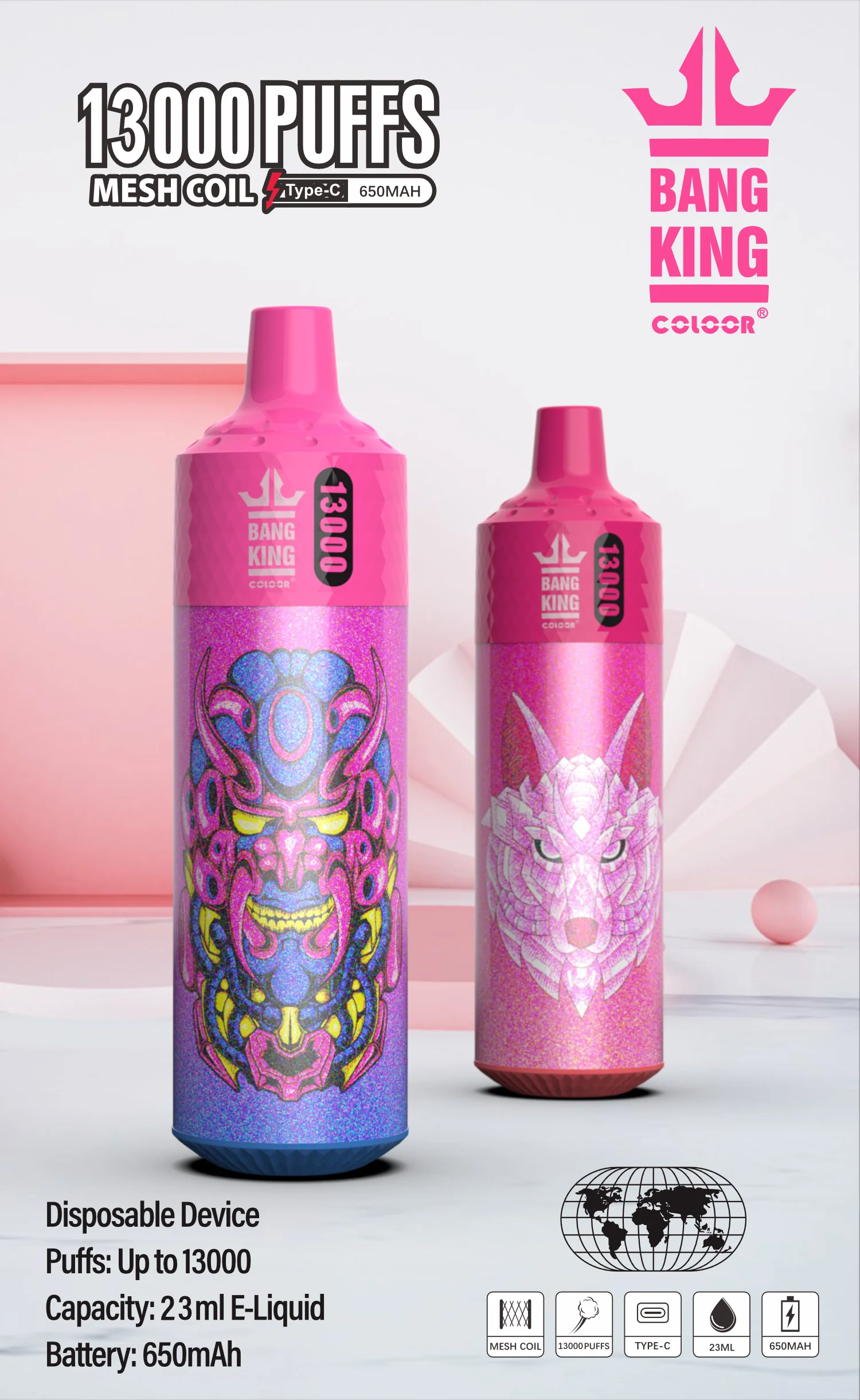 Solaris Champagne Vape 30000 30K puffs, 2% Nicotine 10 Flavors yohongvape