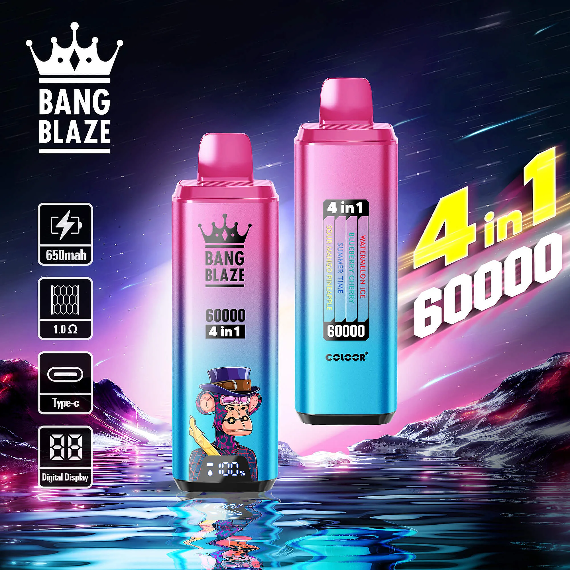 Bang Blaze 60000 60k Puffs Vape 4 in 1 Flavors
