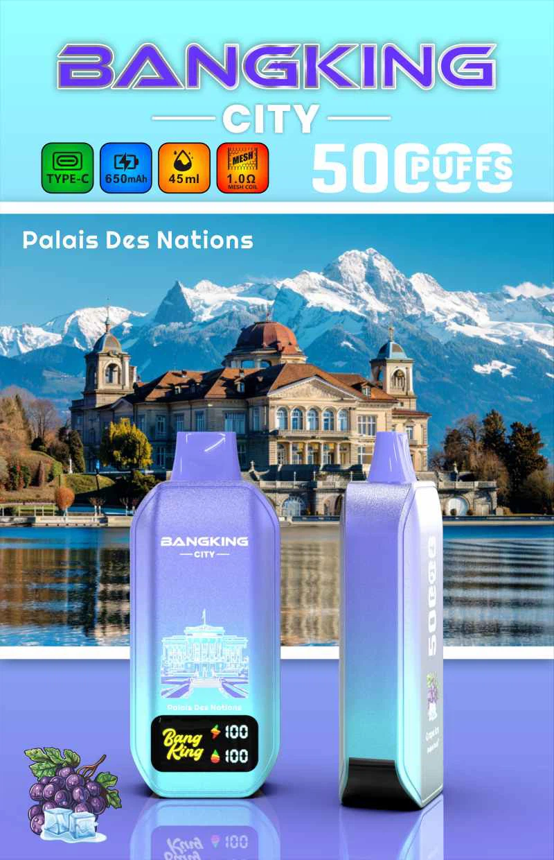 Bang King City 50000 Puff, 45 ml E-Liquid, 650 mAh Batery. 12 Flavors