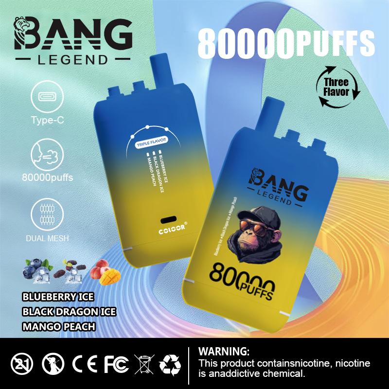 Bang Legend 80000 80K Puffs, 3 in 1 Flavor Dispoable Vape, 78ml E-liquid, 850mah Battery, 12 Kinds of Flavor