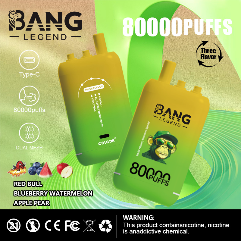 Bang Legend 80000 80K Puffs, 3 in 1 Flavor Dispoable Vape, 78ml E-liquid, 850mah Battery, 12 Kinds of Flavor